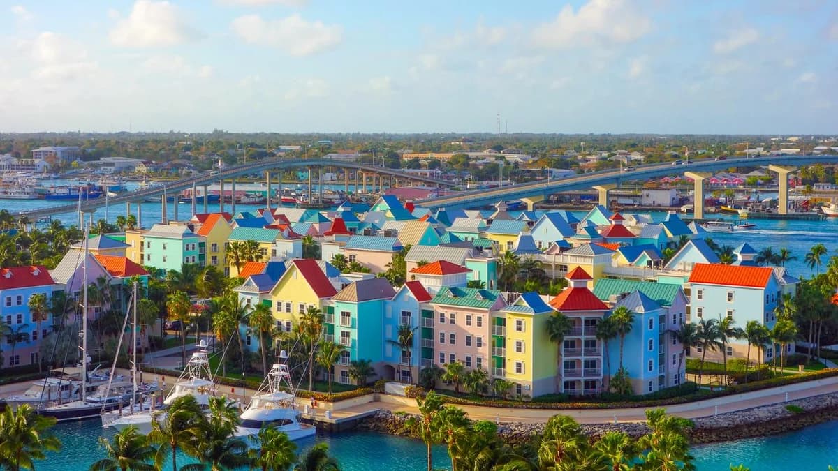 Residential properties along a waterfront